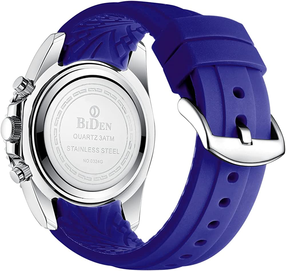 BIDEN Mens Watches Chronograph Stainless Steel Waterproof Date Analog Quartz Watch Business Wrist Watches for Men - Image 2